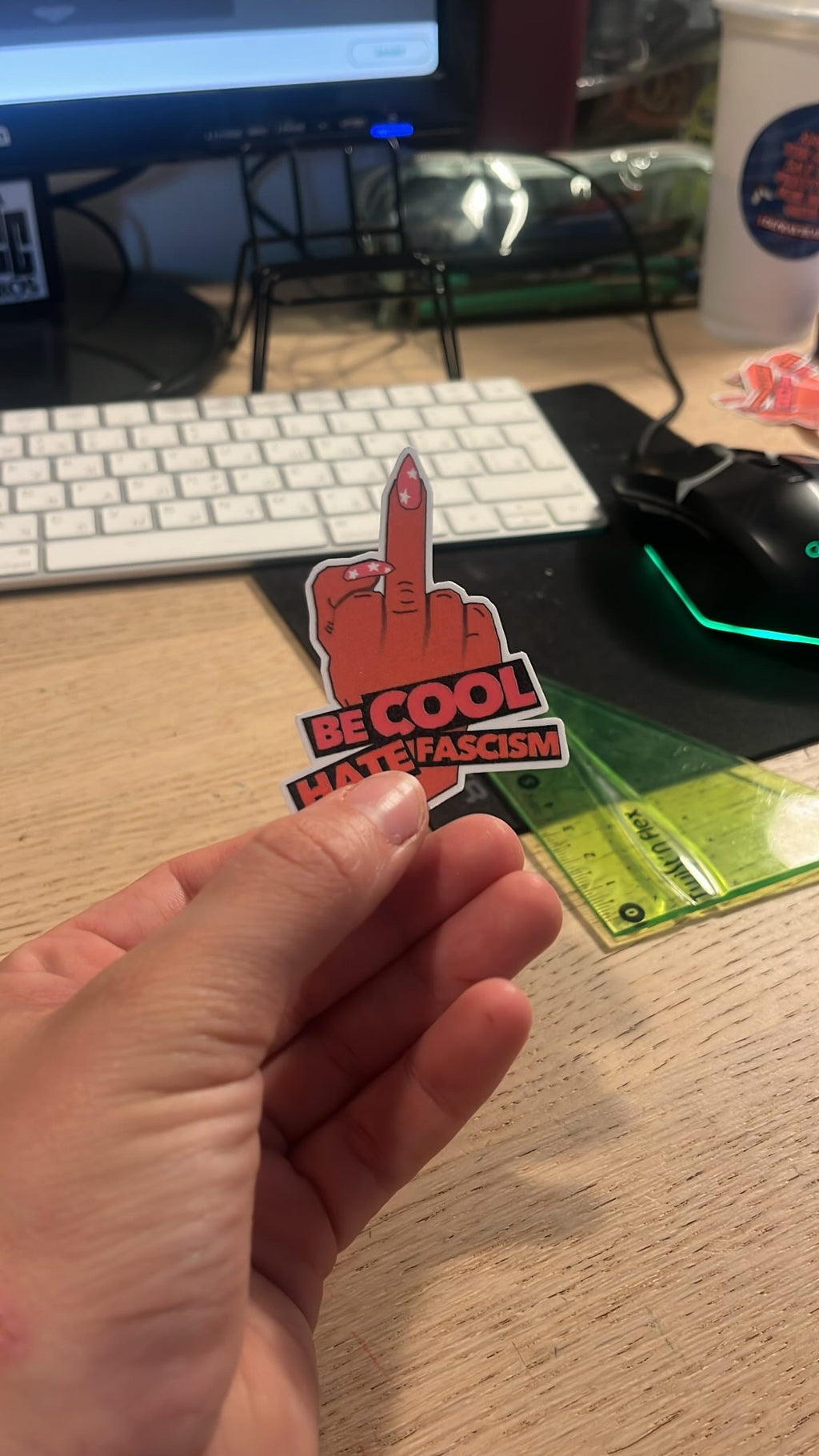 sticker - be ✨cool✨ hate 👹fascism👹